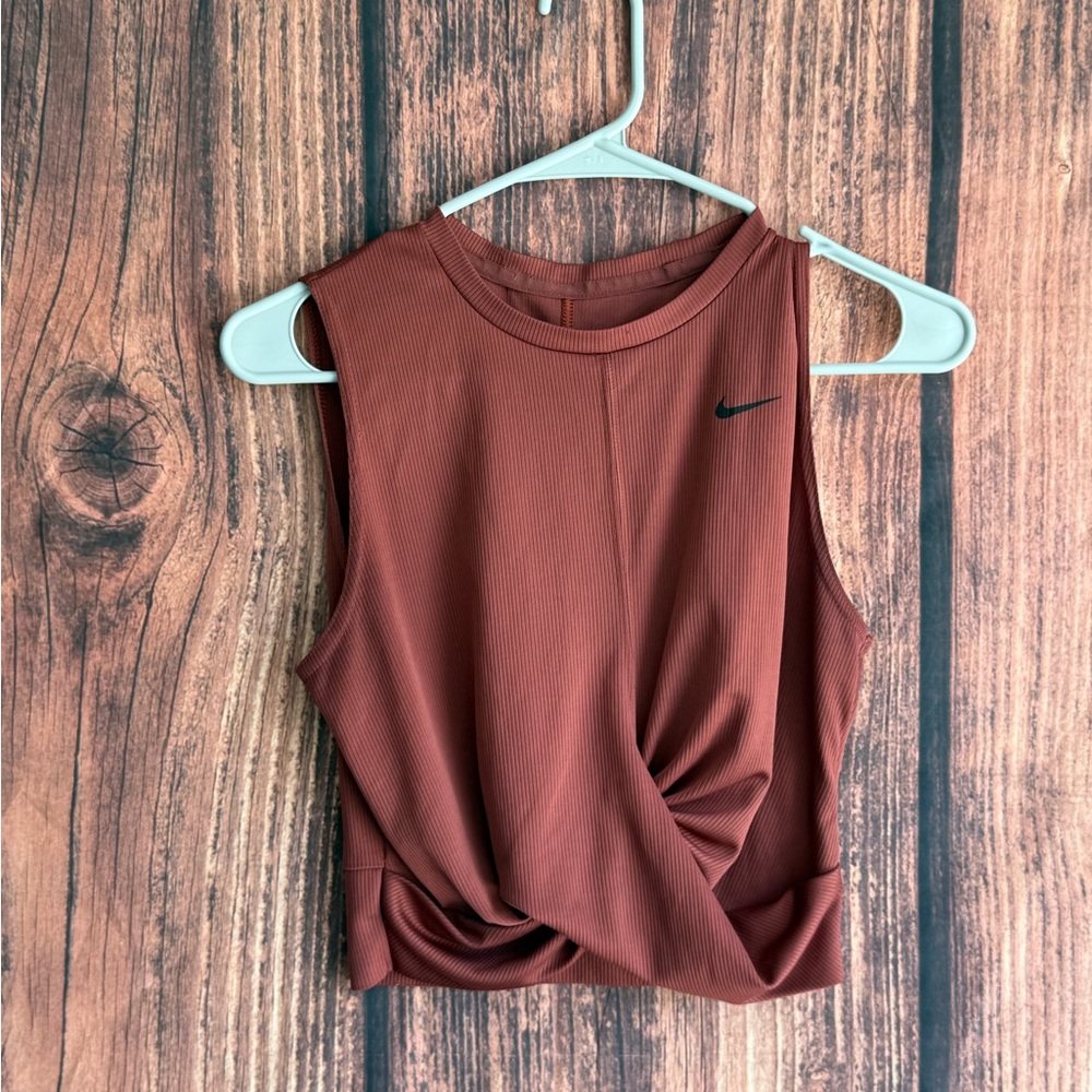 Nike Women's Dri-FIT Twist Tank Top - Dark Pink - Picture 2 of 5